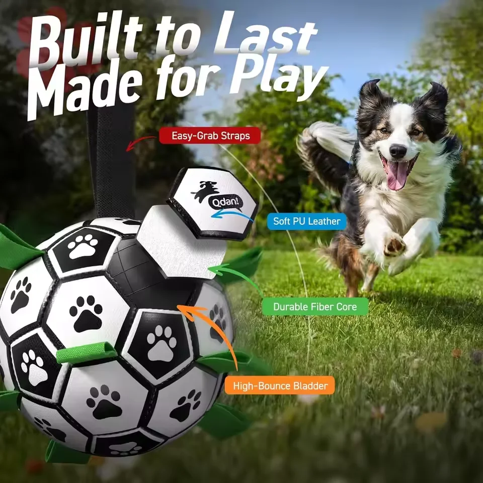 Bola de Futebol para Cães Flutuante com Alças para Mastigadores - Imagem 2