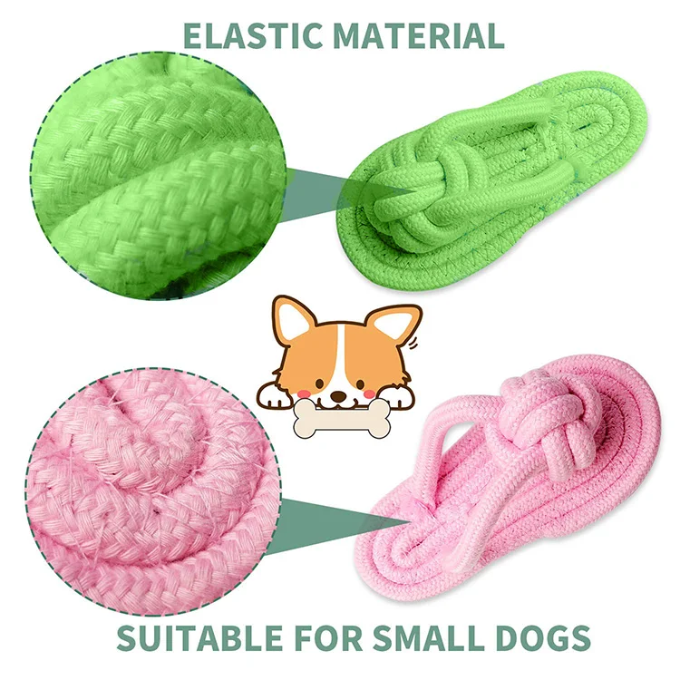 Brinquedo de Mastigar para Cães de Corda de Algodão em Formato de Chinelo - Imagem 3