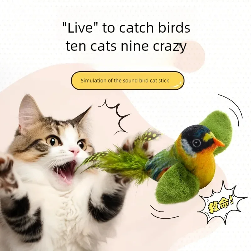 Brinquedo Interativo para Gatos Pássaro de Simulação com Som - Imagem 2