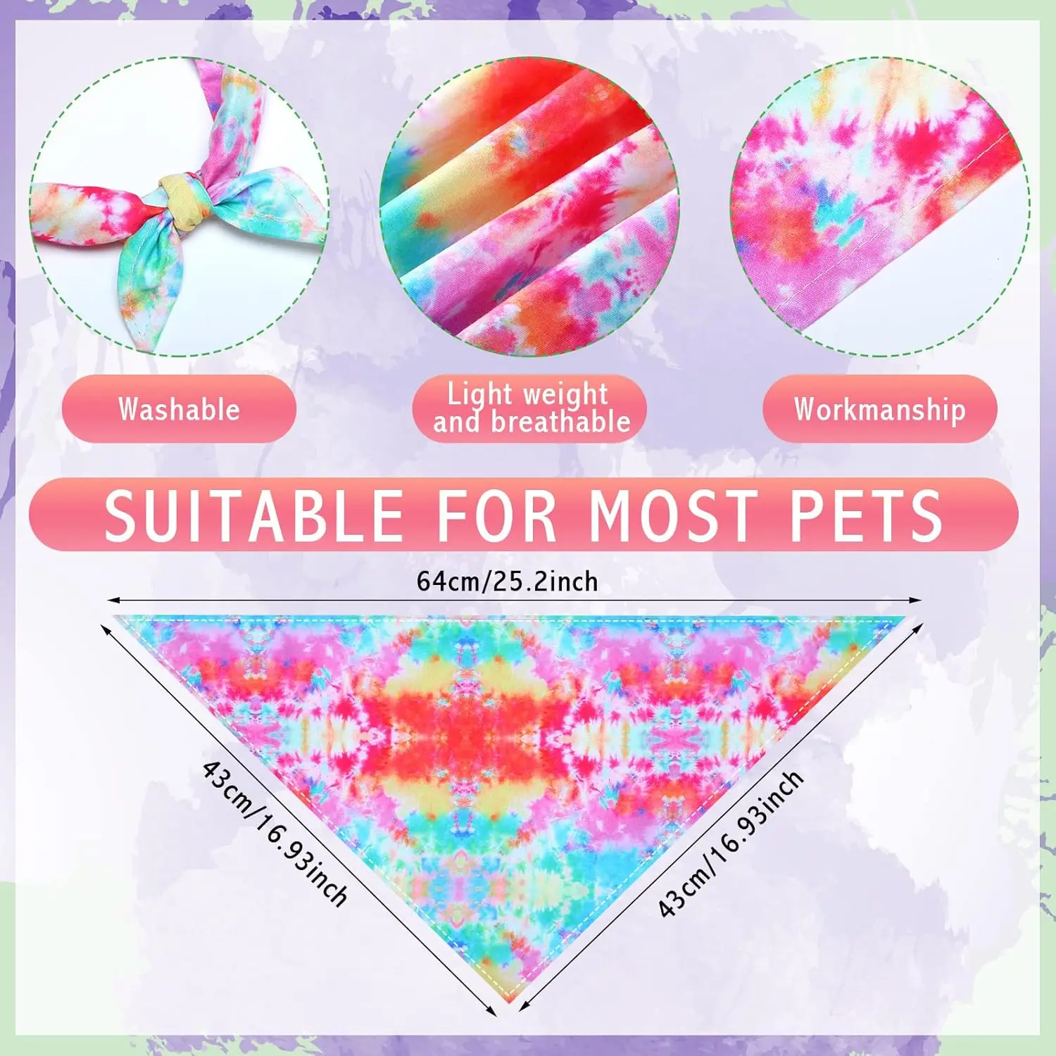 Bandana Tie Dye para Cães Lavável e Reutilizável - Image 2