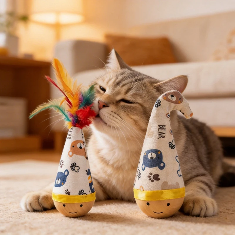 Brinquedo Automático para Gatos com Penas Oscilantes - Imagem 4