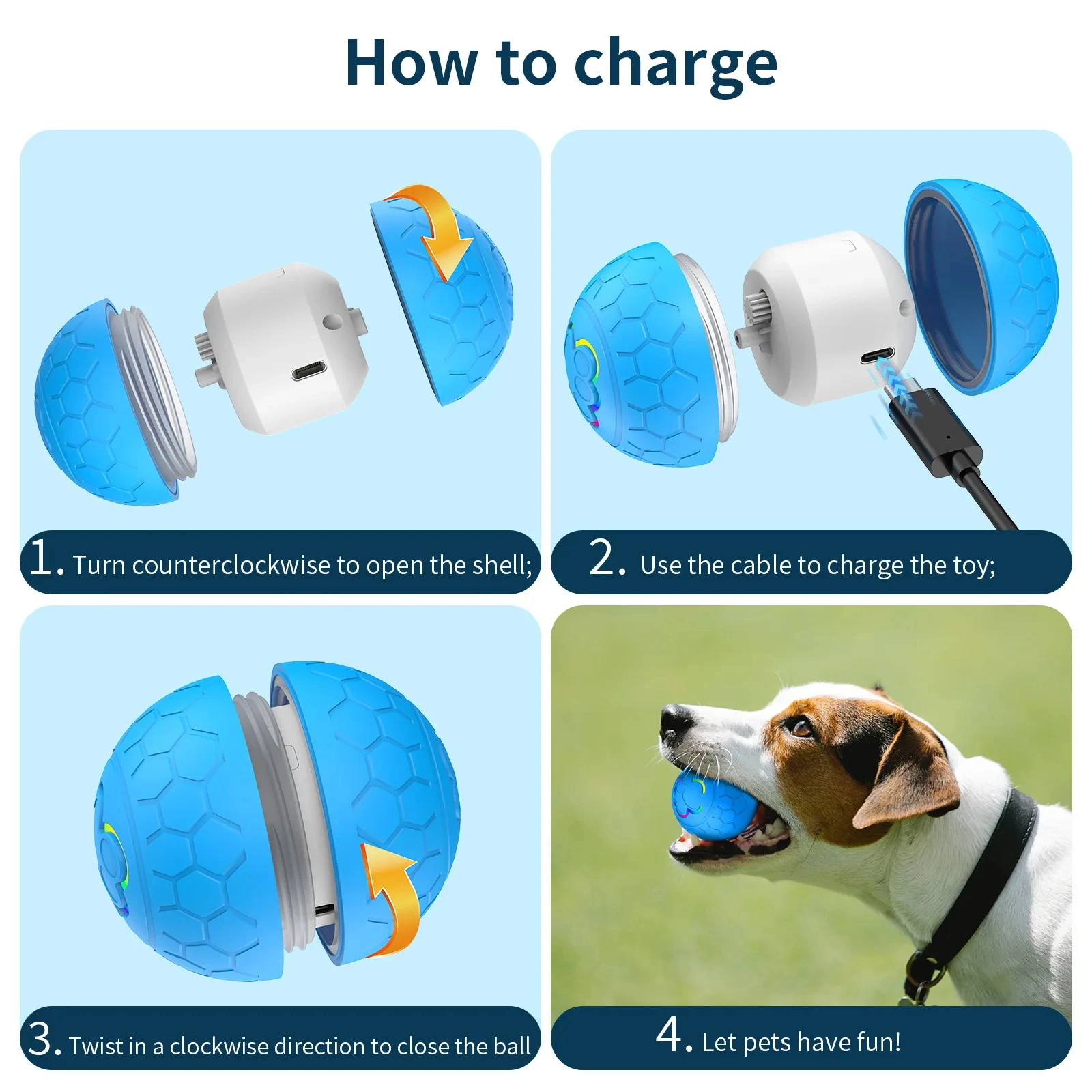 Bola Interativa para Cães e Gatos com Modos de Jogo e Luzes LED RGB - Imagem 5