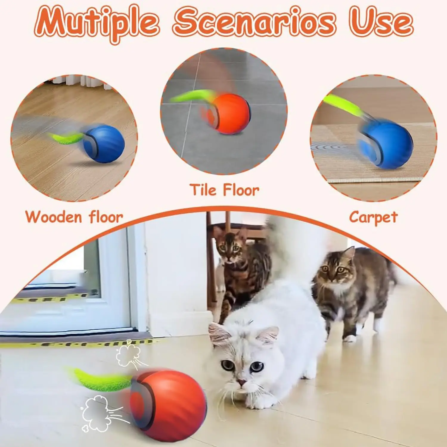 Brinquedo Interativo Speedy Tail 3.0 para Gatos com 50mm de Diâmetro - Image 6