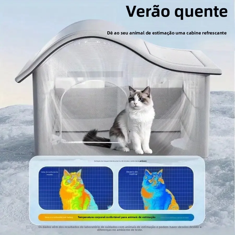 Cama Gelada para Cães e Gatos Pequenos com Ferramenta de Refrigeração - Imagem 3