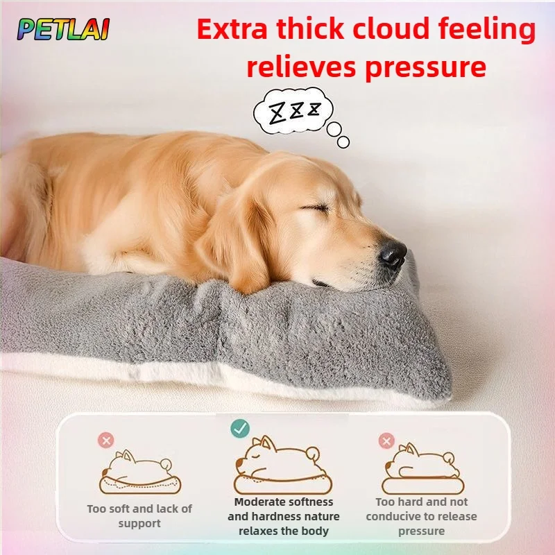 Cama para Cães Grandes de Inverno Dupla Face Cinza - Imagem 2