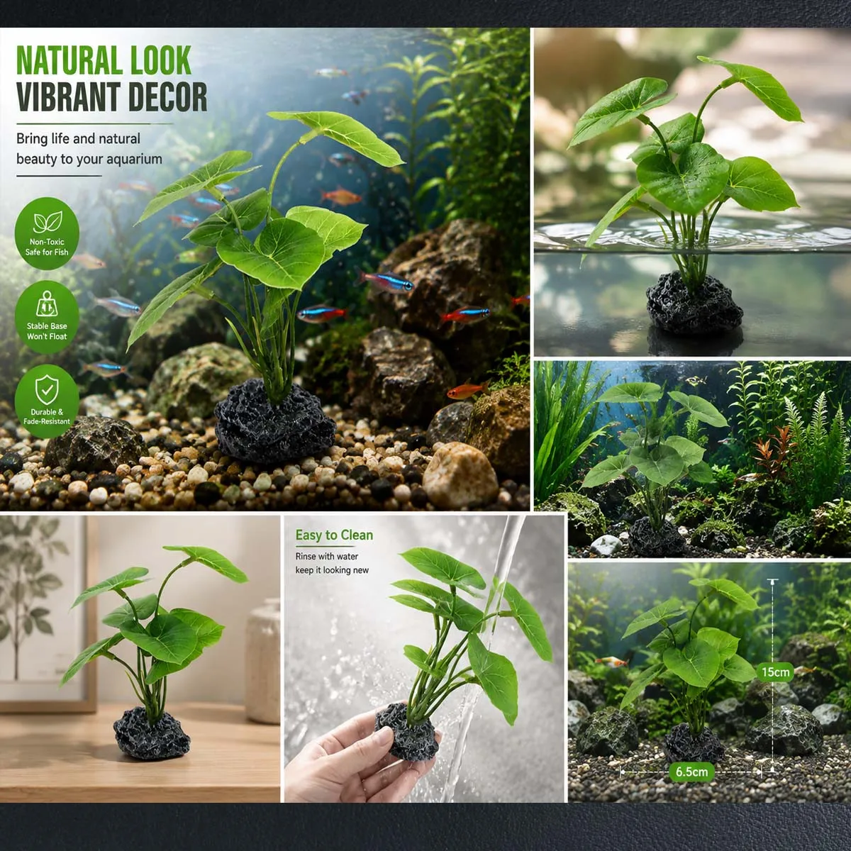 Planta Artificial para Aquário e Terrário de Répteis Realista - Imagem 2