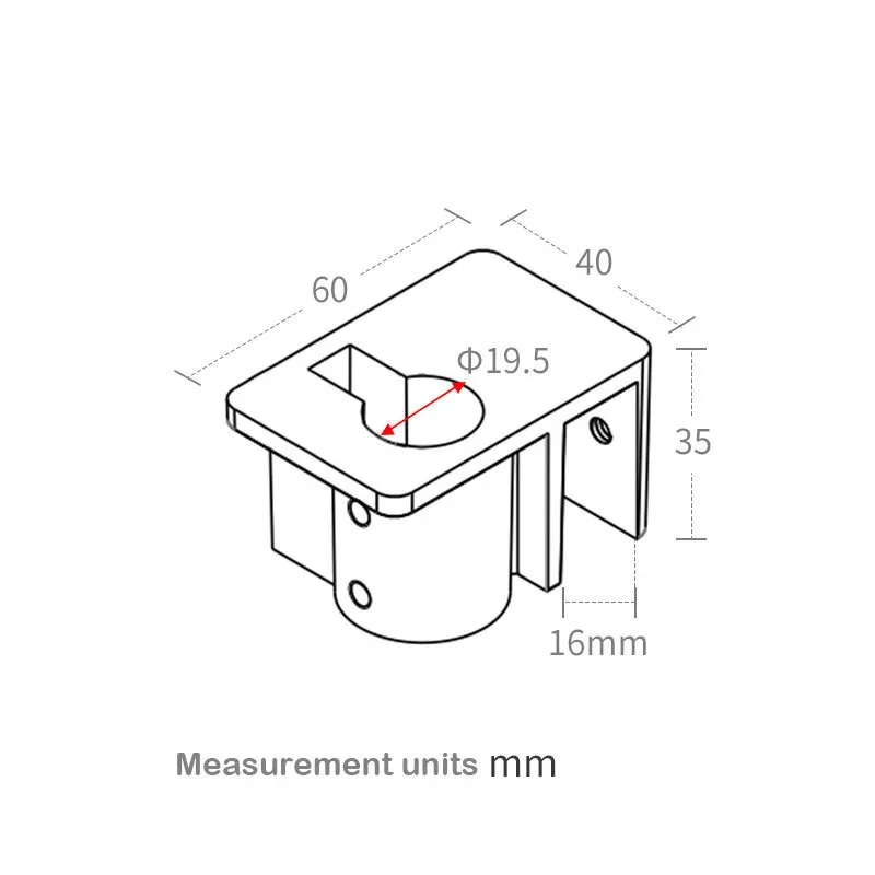 Braçadeira para Tubo de Aquário Acrílica 60x40x35mm com Parafusos - Imagem 6