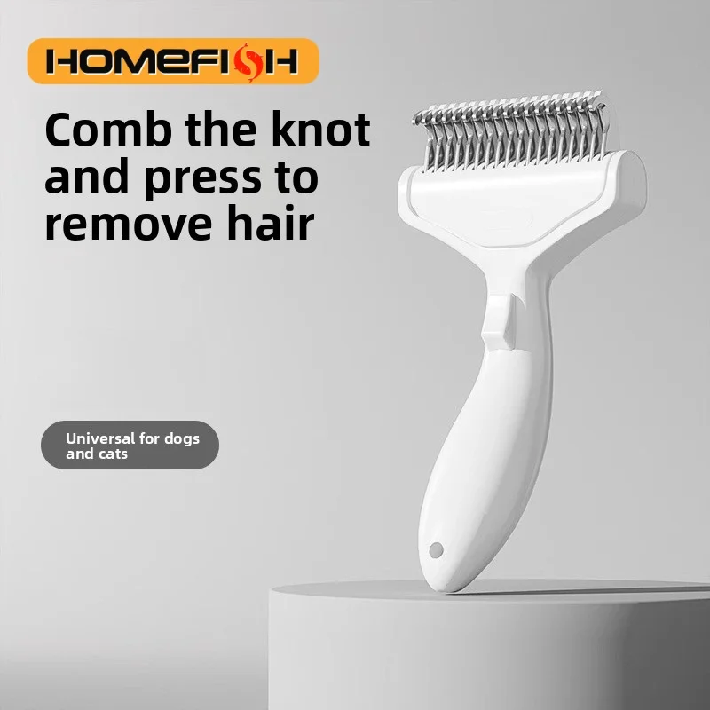 Escova Flutuante para Cães e Gatos de Pelo Longo de Aço Inoxidável - Imagem 5