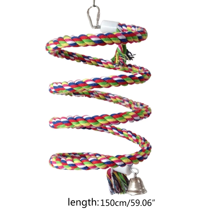 Poleiro de Corda Espiral para Pássaros 160 cm com Gancho de Pendurar - Imagem 6