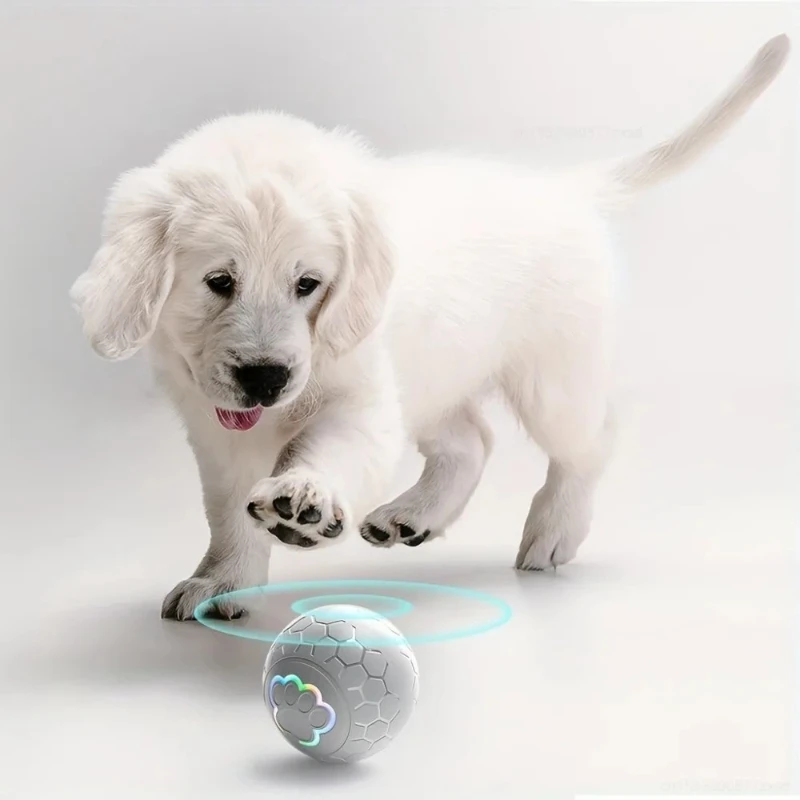 Bola Brinquedo Eletrônica para Cães e Gatos com Luz RGB e Rolamento Automático - Imagem 4