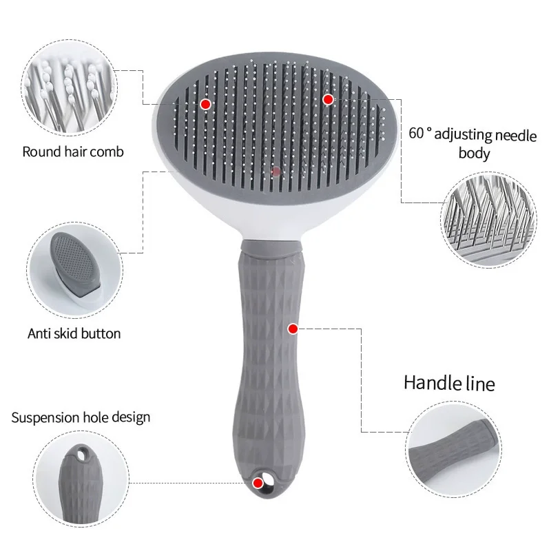 Escova Removedora de Pelos para Cães e Gatos com Limpeza Automática - Imagem 5