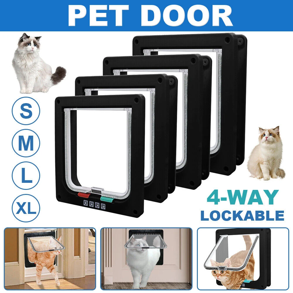 Porta para Gatos com Trava de 4 Vias para Portas e Janelas - Imagem 3