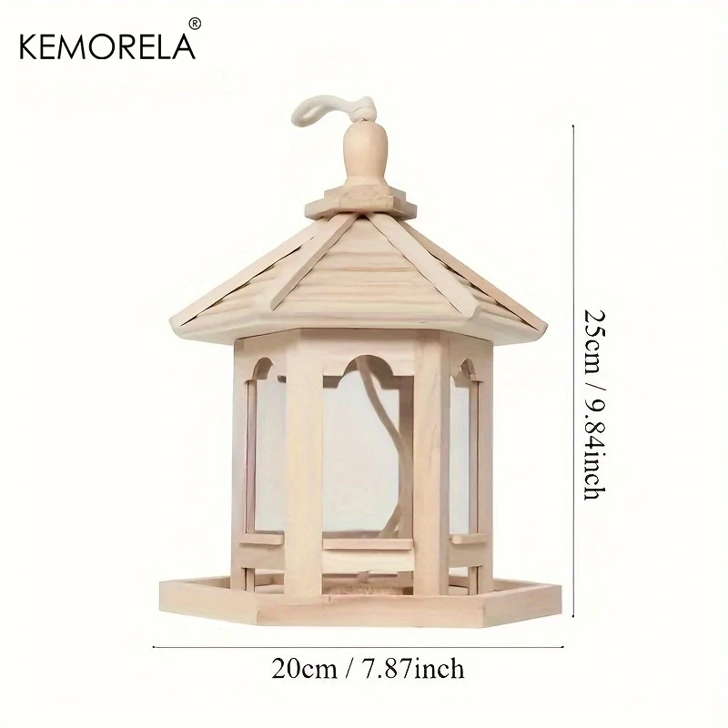 Kemorela Casa Alimentadora para Pássaros de Madeira com Sistema de Água - Image 6