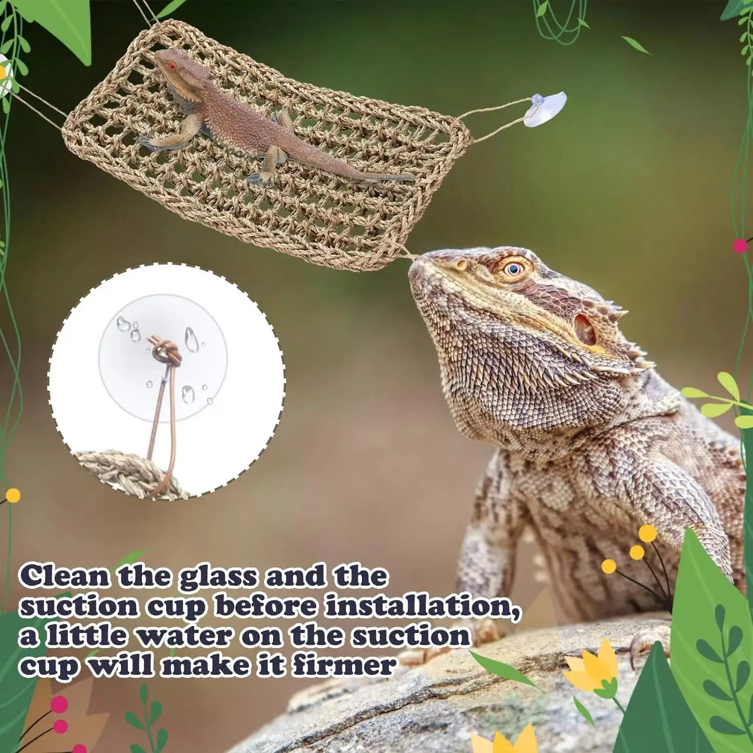 Rede para Répteis de Grama com Balanço para Camaleão Lagarto Gecko - Imagem 3
