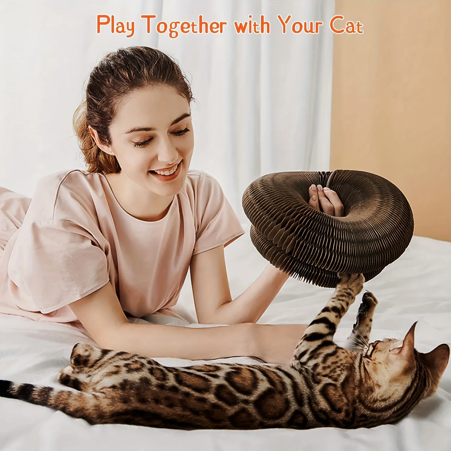 Brinquedo Arranhador para Gatos de Papelão Dobrável - Imagem 4