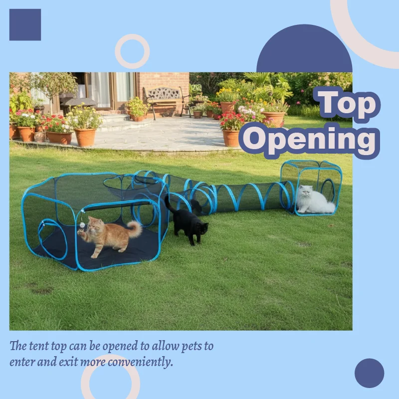 Cerca Portátil 4 em 1 para Gatos e Cães com Túnel, Fácil Montagem - Image 6