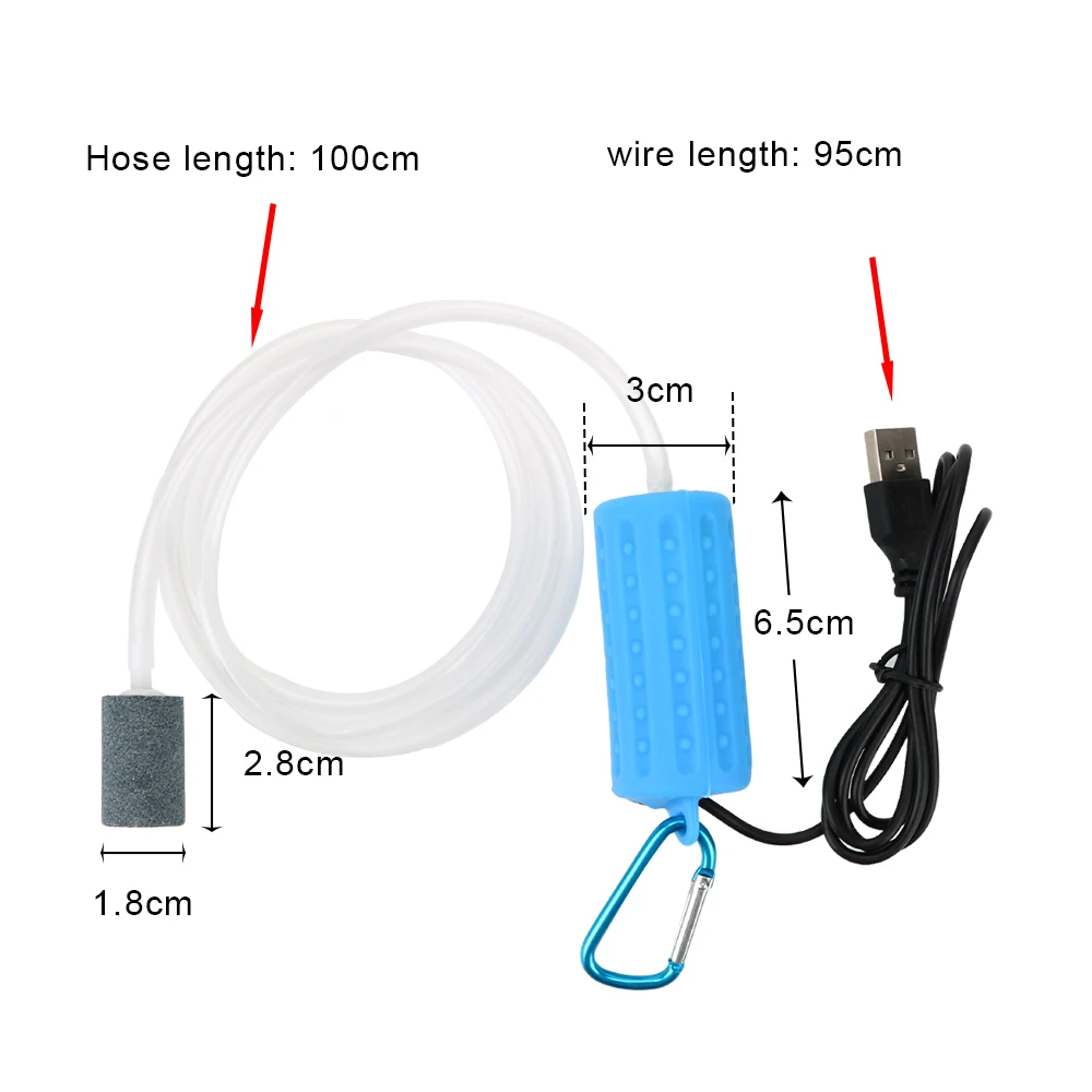 Bomba de Ar USB para Aquário Portátil com Operação Contínua 24h - Imagem 5