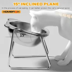 comedouro inclinado de inox para cães e gatos