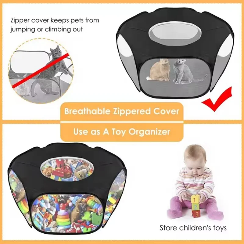 Cercadinho Dobrável para Hamster Coelhos e Roedores Transparente - Imagem 4