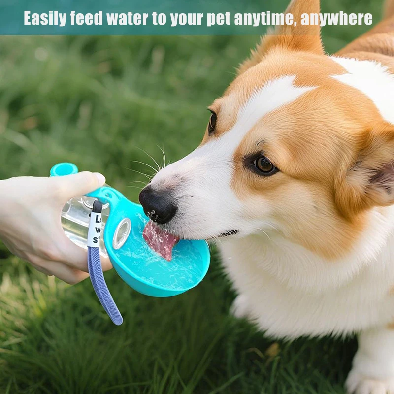 Garrafa de Água Portátil para Cães e Gatos Azul à Prova de Vazamentos - Imagem 5