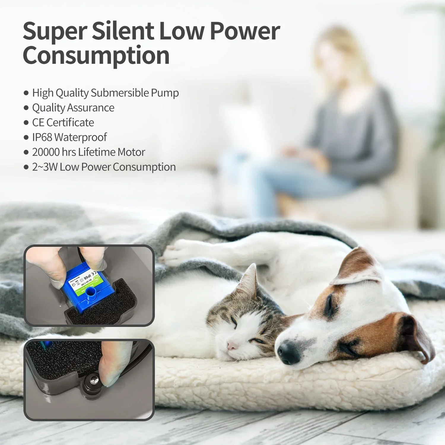 Fonte de Água Yeahmart para Gatos e Cães 2 L com Iluminação LED - Imagem 5