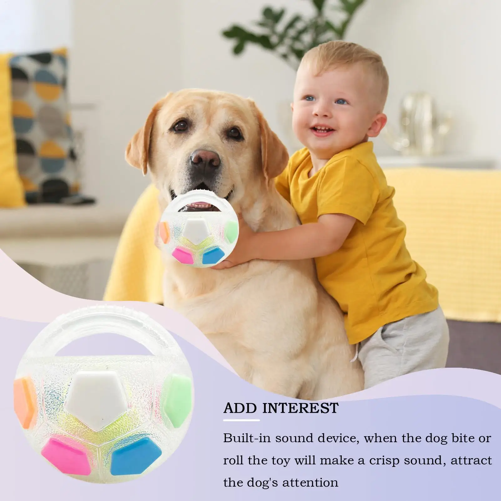 Brinquedo Bola de Futebol para Cães com Alça e Som, Flutuante - Imagem 3