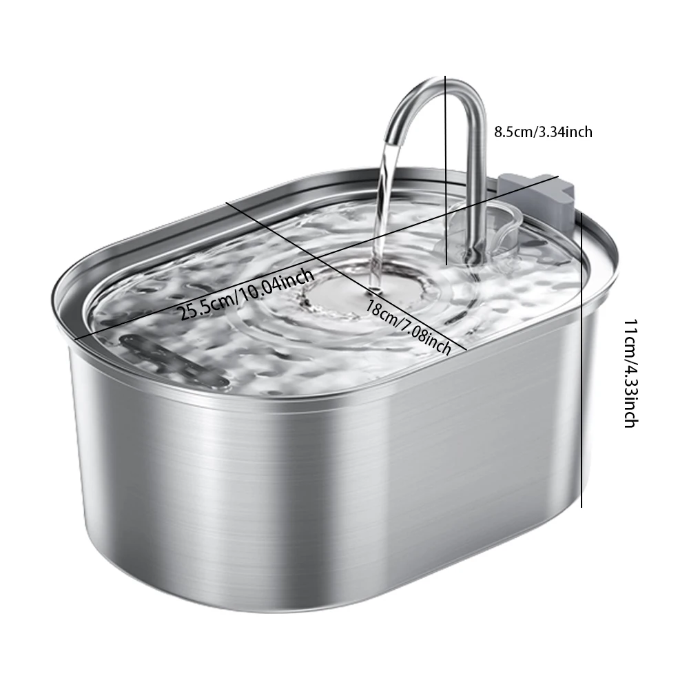 Fonte de Água para Cães e Gatos de Aço Inox 3.2 L Ultra Silenciosa - Imagem 2
