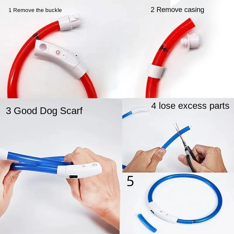 Coleira Luminosa USB para Cães e Gatos de 50 cm Recarregável - Imagem 4