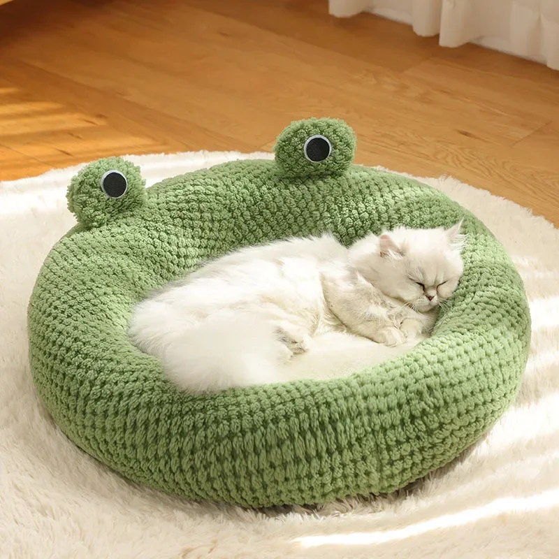 Cama Toca para Gatos e Cães Pequenos de Pelúcia Formato Sapo - Image 2