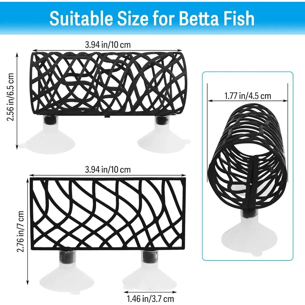 Caverna Esconderijo para Peixe Betta com Rede Cama e Ventosas - Imagem 2