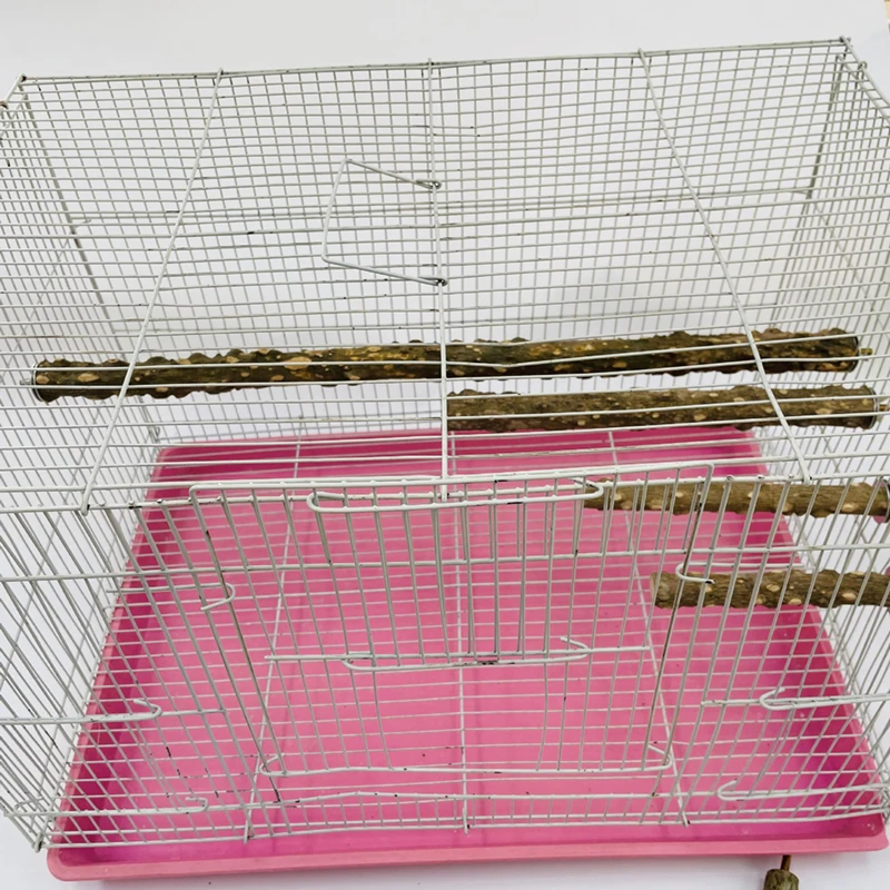 Poleiro de Madeira Natural para Pássaros 10 cm com Suporte para Gaiola - Image 5