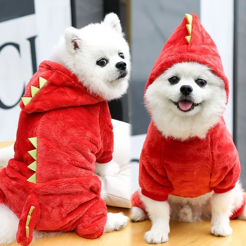 Roupa de Cachorro Dinossauro de Velo para Cães de Porte Pequeno - Imagem 4