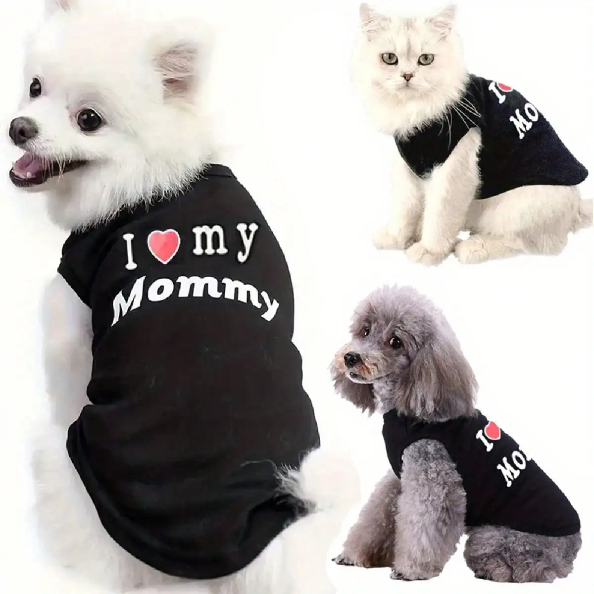 Colete para Cães "I Love My Daddy" de Verão Sem Mangas - Imagem 2