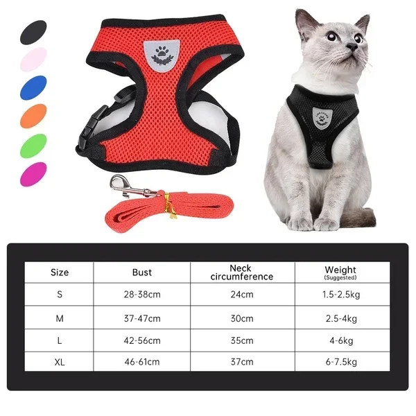 Colete para Cães e Gatos de Poliéster com Guia e Faixa Refletiva - Imagem 6