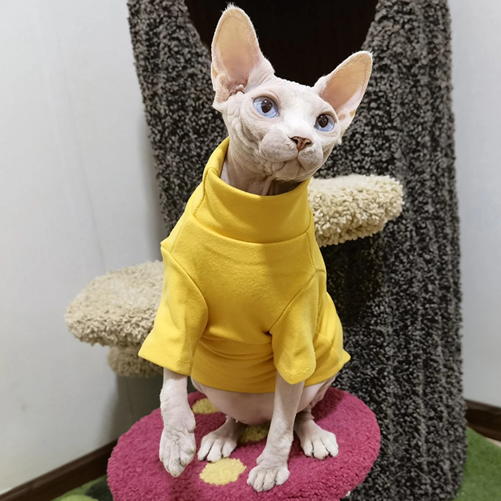 Pulôver Gola Alta para Gatos Monocromático Quente - Imagem 4