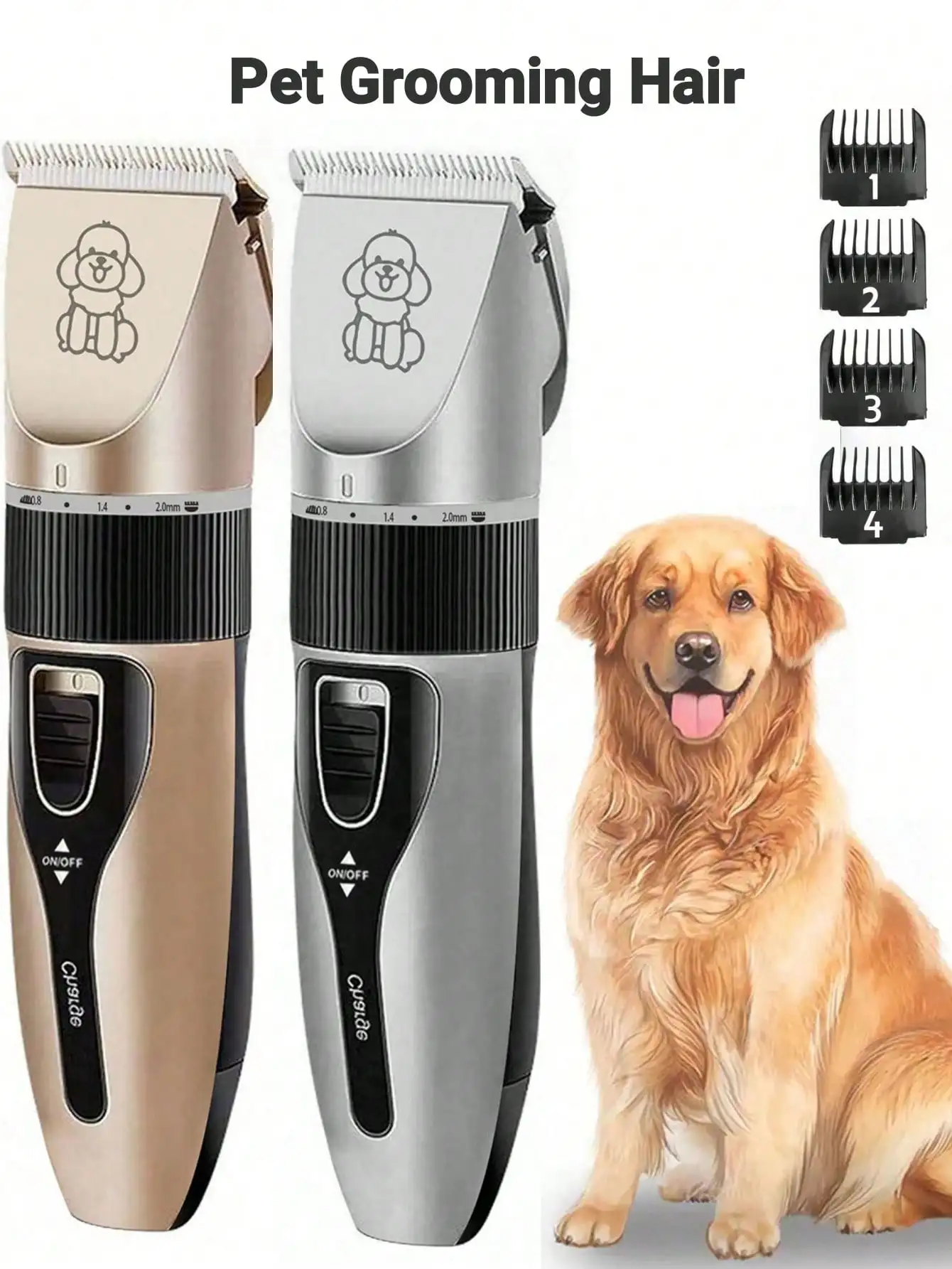 aparador de pelos recarregável para cães e gatos