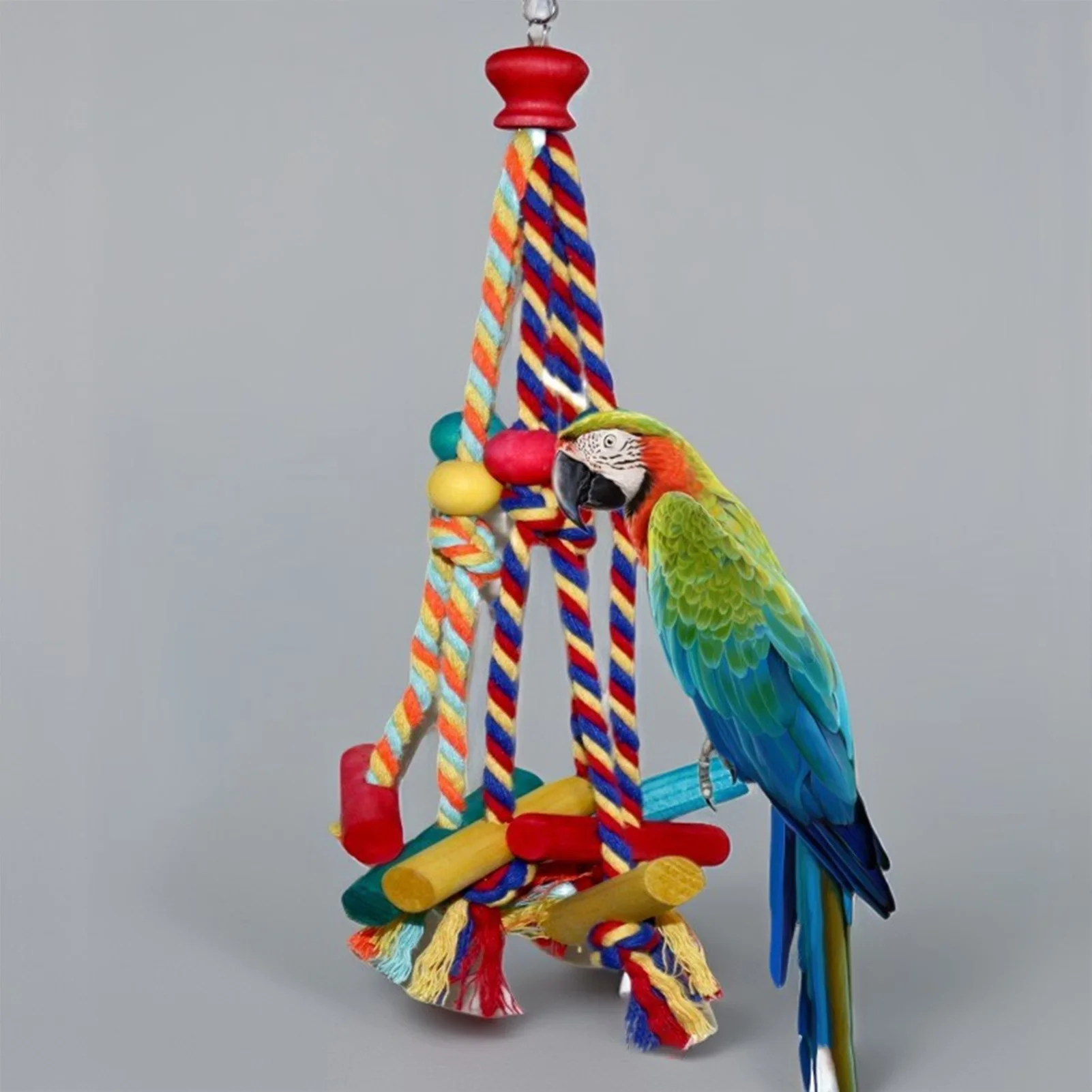 Brinquedo de Madeira e Corda para Pássaros 33x12 cm para Gaiola - Imagem 5