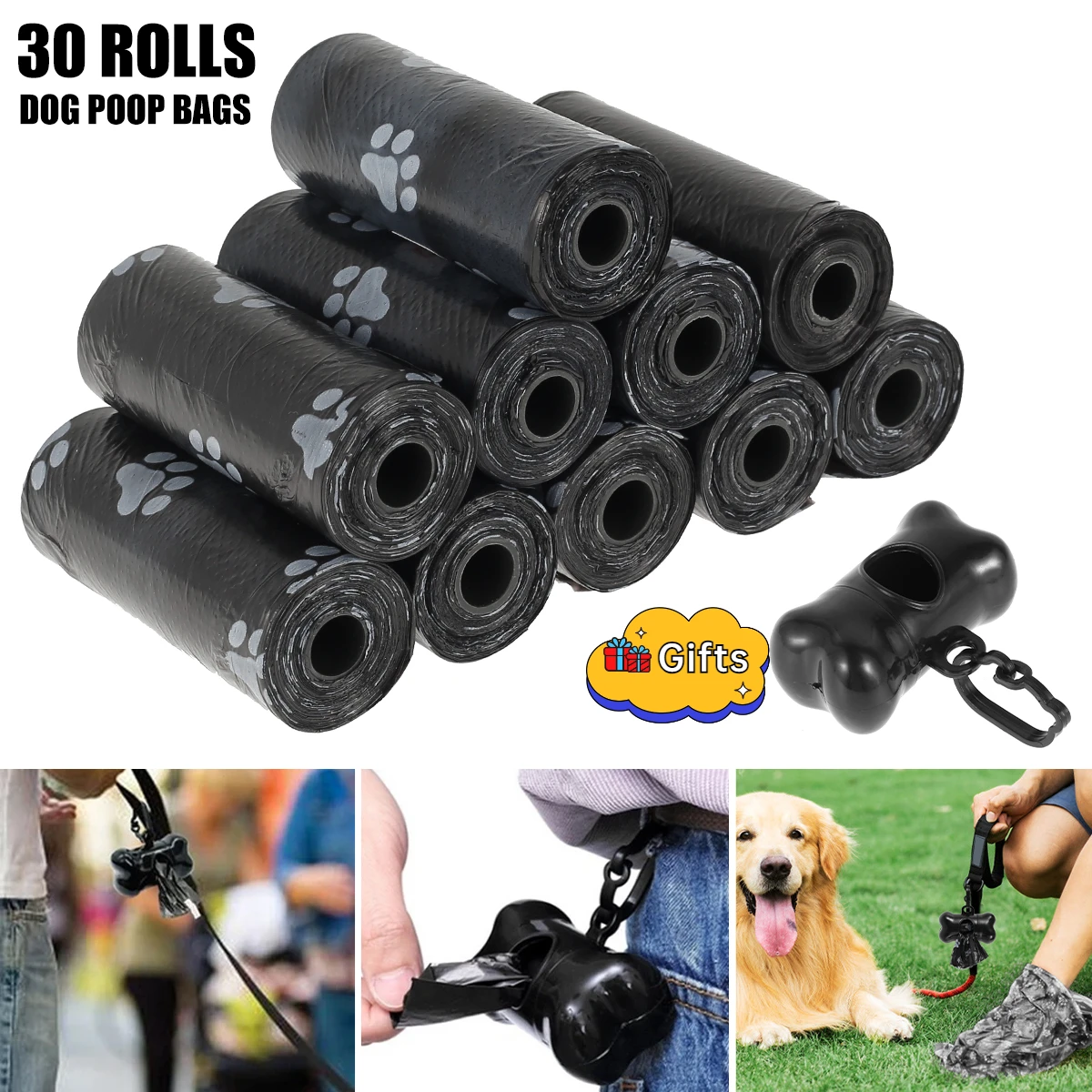 Sacos para Dejetos de Cães com Dispensador de Osso para Passeio - Imagem 2