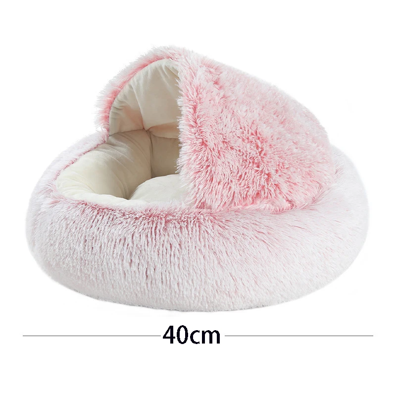 Cama Caverna para Gatos e Cães Pequenos de Pelúcia Macia - Imagem 6