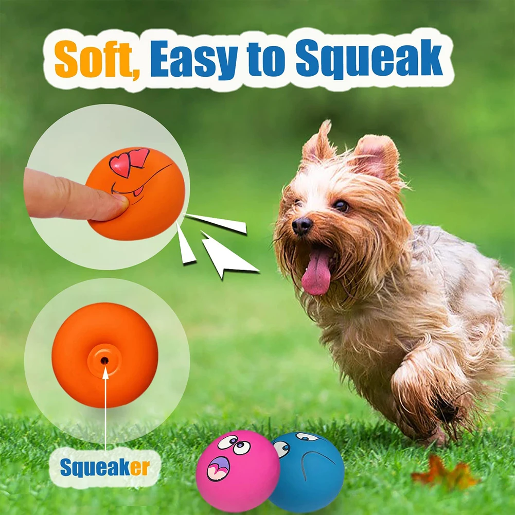 Brinquedo para Cães de Látex Macio com Som, Kit com 6 Bolas - Imagem 4