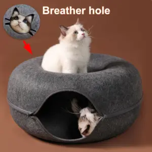 túnel ninho para gatos de feltro