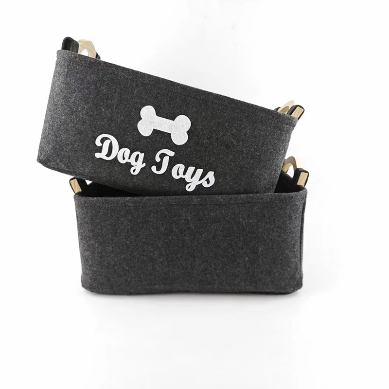 Cesto de Brinquedos para Pets Dobrável de Feltro 38x25x18 cm - Imagem 4