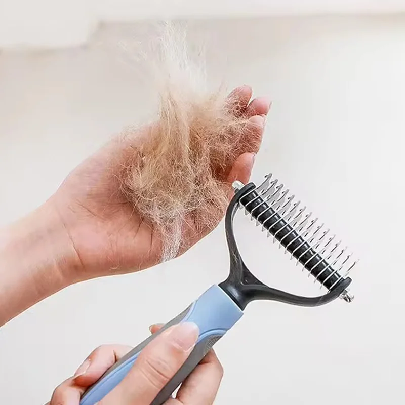 Escova para Cães e Gatos de 2 Lados para Remover Pelos Soltos - Imagem 2