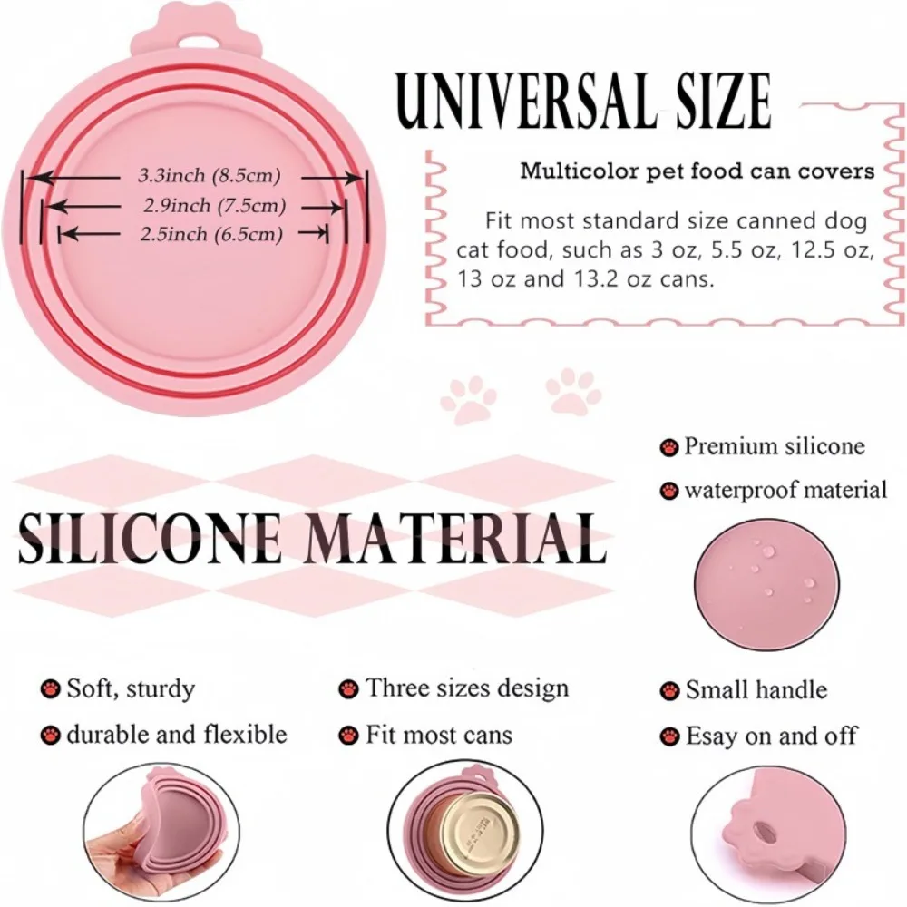 Tampas de Silicone para Latas de Ração com Colher Universal Reutilizáveis - Imagem 4