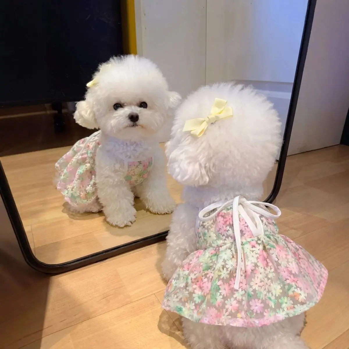 vestido floral para cães pequenos