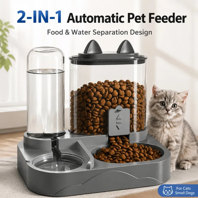 dispensador automático de ração e água para gatos
