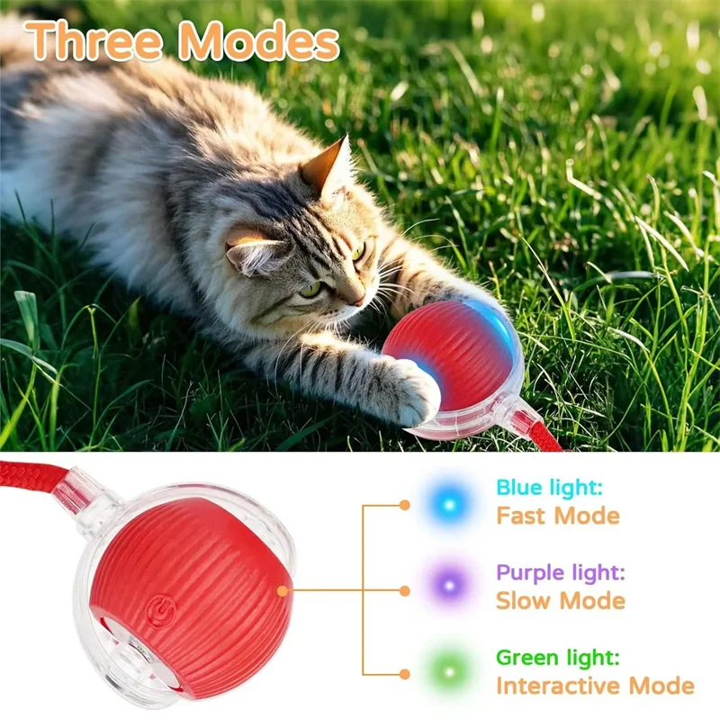 Brinquedo Interativo Cães e Gatos Bola Elétrica Recarregável USB - Imagem 4
