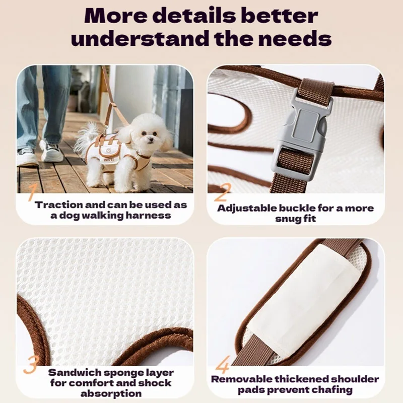 Mochila para Cães e Gatos com Alça de Ombro Ajustável - Imagem 6