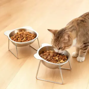 tigela elevada inox para pets