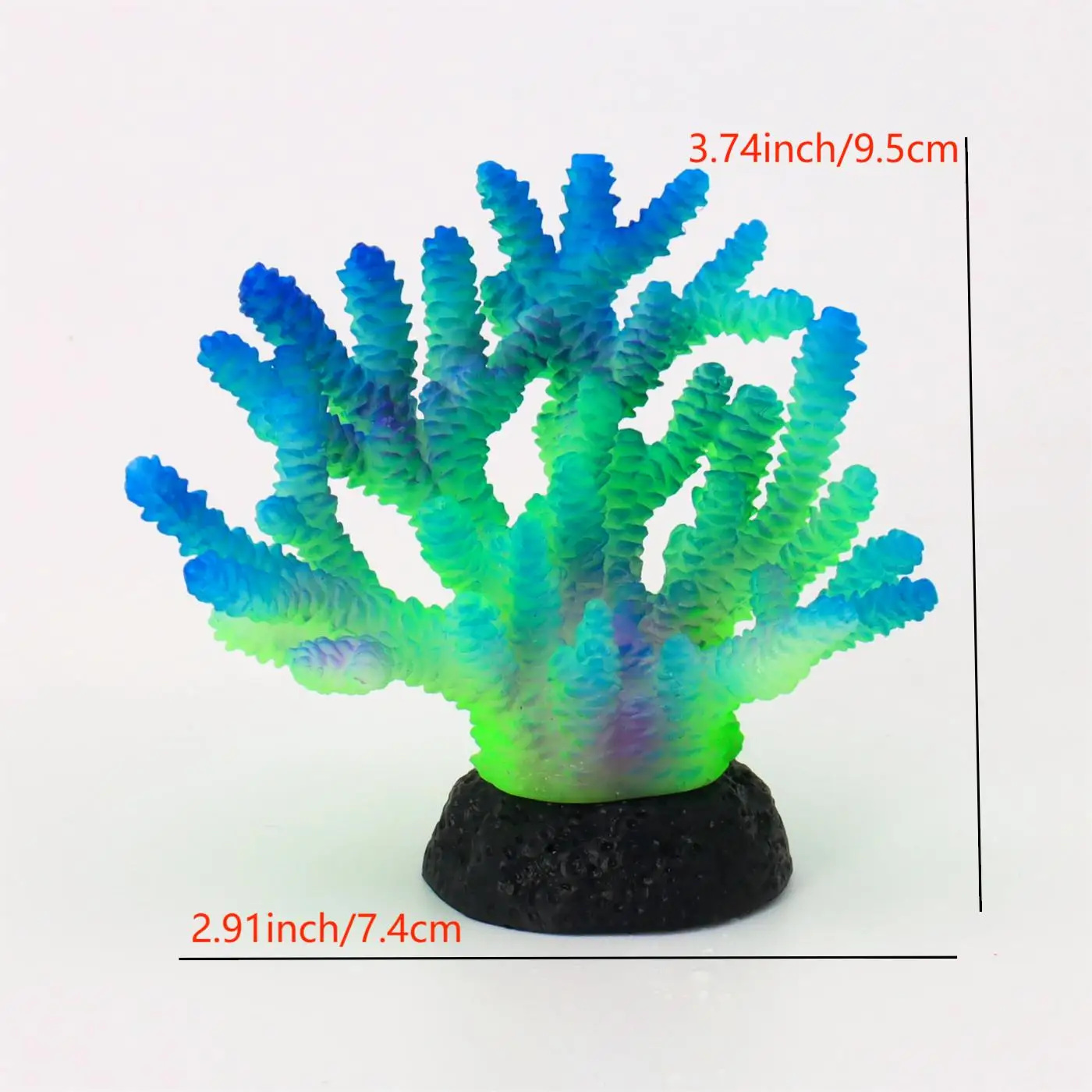 Decoração de Aquário Coral Fluorescente para Peixe Betta Azul - Imagem 2